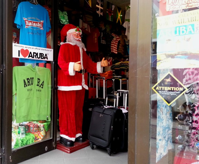 Creepy moving Santa in a store